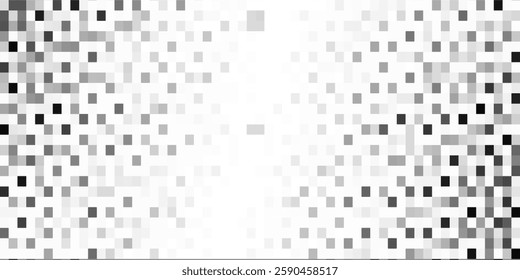 Abstract gray pixel horizontal technology background. Business light pattern backdrop with pixels. Raster pixelated texture background illustration