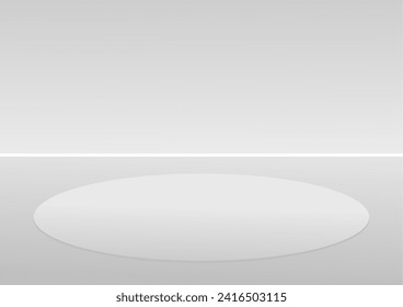 abstract gray podium background. Simple empty space concept with little white lighting, Vector rendering 3d shape, product display presentation.