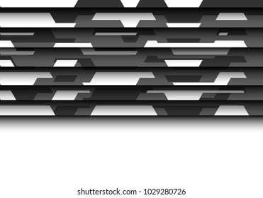 Abstract gray polygon futuristic 3D on white blank space for text place design modern background vector illustration.