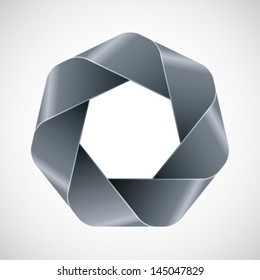 Abstract gray polygon icon. Vector  illustration