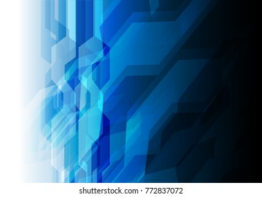 Abstract gray polygon on blue white light design modern futuristic technology background vector illustration.