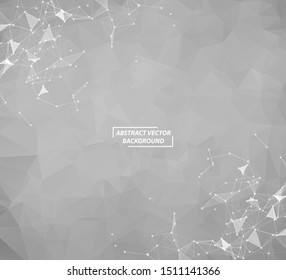 Abstract gray Polygonal Space Background with Connecting Dots and Lines. structure and science background. Futuristic HUD design.