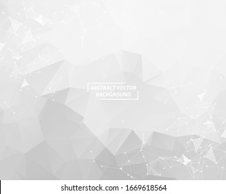 Abstract Gray Polygonal Space Background with Connecting Dots and Lines. Geometric Polygonal background molecule and communication. Concept of science, chemistry, biology, medicine, technology.