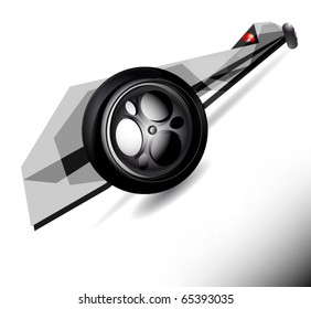 Abstract gray racing car