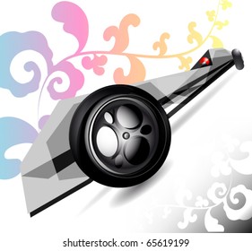 Abstract gray racing car