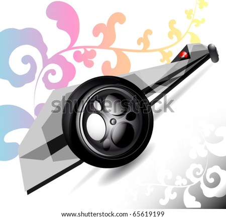 Abstract gray racing car