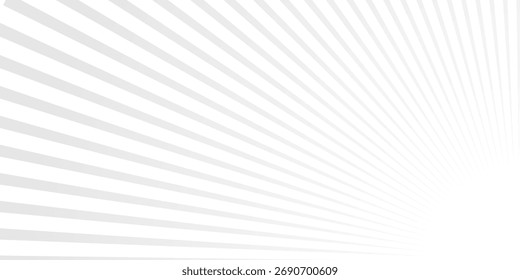 Fundo de linhas radiais cinzentas abstratas, projeto de efeito de luz de explosão solar. Terno para banner, web, brochura, panfleto e apresentação