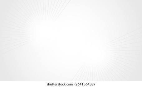 Abstract gray radial lines decorative on white background with soft light. Vector illustration