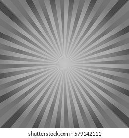 Abstract Gray rays background. Vector