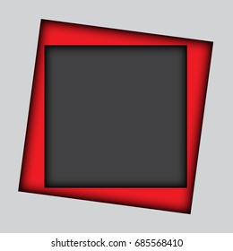 Abstract gray red frame blank space for text and photo place design modern futuristic creative background vector illustration.