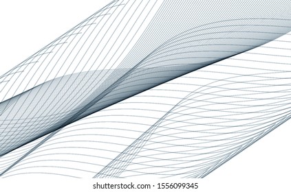Abstract gray ribbon on a white background. Vector illustration EPS 10.