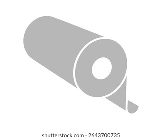Abstract gray roll icon  minimalist design perfect for presentations, websites, or packaging. Represents new beginnings, potential, or untapped resources.