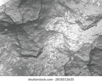 Abstract gray rough rock texture, natural stone surface background, uneven craggy mountain wall pattern.
