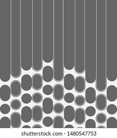 Abstract gray Rounded Lines Halftone Transition Vector Background Illustration.