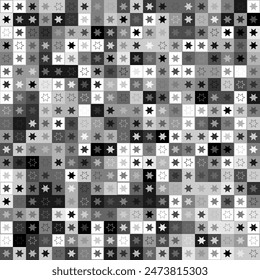 Abstractas fondo gris sin costuras con cuadrados y estrellas dentro de ellos.