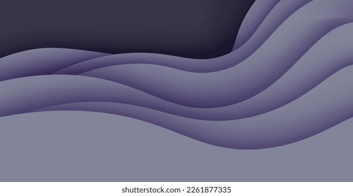 abstract gray soft color dynamic texture wavy papercut background. eps10 vector