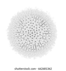 Abstract gray sphere. Geometric abstract form with tubes. Graphic background for your design. Vector illustration.
