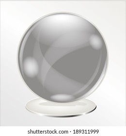 Abstract gray sphere on a support. 