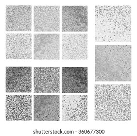 Abstract gray square pixel mosaic background set