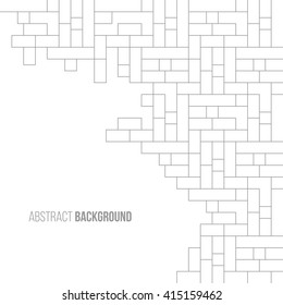Abstract gray striped geometric background brick wall. Vector illustration