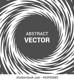 Abstract gray swirl twisting vertiginous tornado background. Design element for Comic book. Free space for text. Vector illustration. 