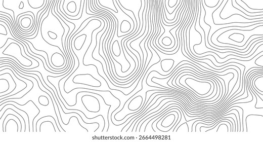 Abstrakte graue Topographie Kontur Karte Hintergrunddesign .geometrische schwarze Wellenlinie Linien Textur .abstrakte topographische Karte mit Wellenlinie Muster .	