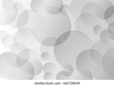 Abstract gray transparent circles overlap on background