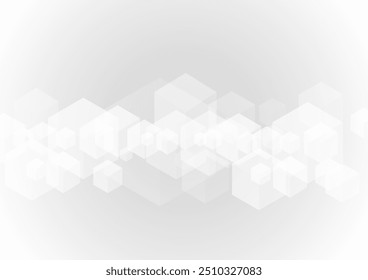Abstract gray transparent geometric shape design element on white background, Vector illustration
