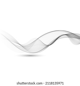 Abstract gray transparent wave background. Vector design element