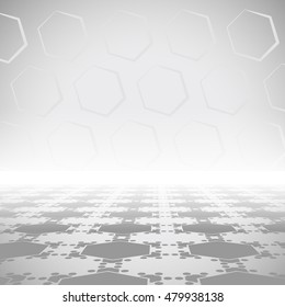 Abstract gray vector background with perspective and gradient.