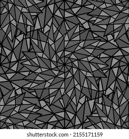 ABSTRACT GRAY VECTOR SEAMLESS BACKGROUND WITH COMPLEX GEOMETRIC STARS IN THE FORM OF A KALEIDOSCOPE