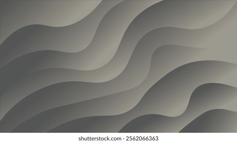 Abstract Gray Wave Background Design Modern, Smooth, Gradient Curves