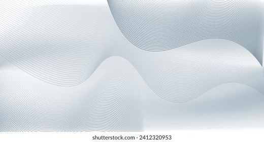Afiche de fondo de onda gris abstracta con dinámica. ilustración de Vector de red tecnológica. Pasos 10