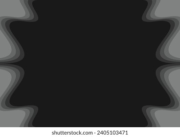 abstract gray wave black background banner