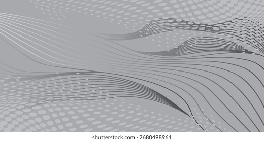 Diseño de onda gris Abstractas con textura punteada