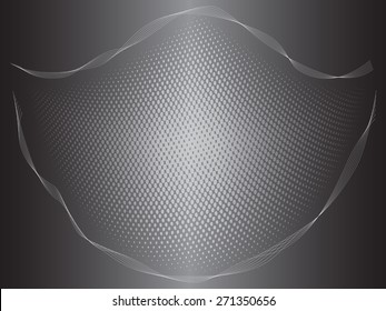 Abstract gray wave with halftone