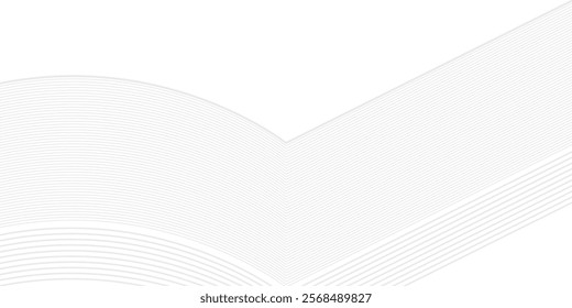 Abstract gray wave line on white background