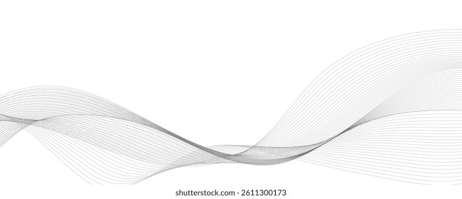Abstract Gray Wave Lines Background Design