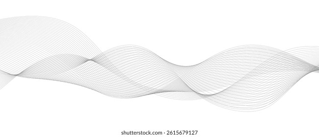 Abstract Gray Wave Lines Background Design