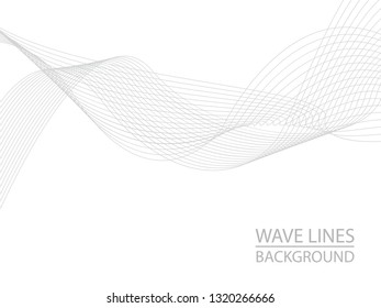 Abstract gray wave lines on white background. Can be used presentation, poster. Vector illustration.