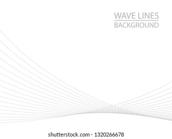 Abstract gray wave lines on white background. Can be used presentation, poster. Vector illustration.