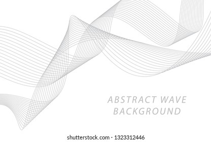 Abstract gray wave lines on white background. Can be used presentation, poster. Vector illustration.
