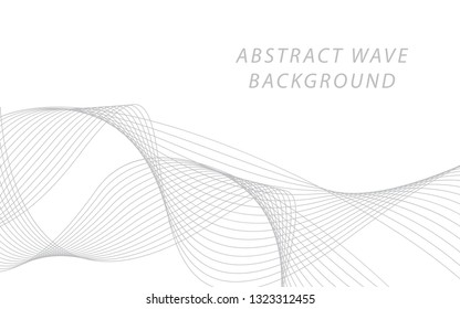 Abstract gray wave lines on white background. Can be used presentation, poster. Vector illustration.