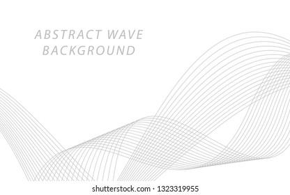 Abstract gray wave lines on white background. Can be used presentation, poster. Vector illustration.