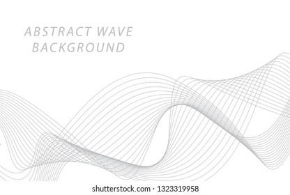 Abstract gray wave lines on white background. Can be used presentation, poster. Vector illustration.