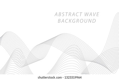 Abstract gray wave lines on white background. Can be used presentation, poster. Vector illustration.
