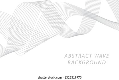 Abstract gray wave lines on white background. Can be used presentation, poster. Vector illustration.