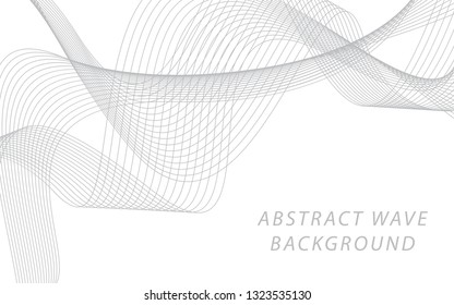 Abstract gray wave lines on white background. Can be used presentation, poster. Vector illustration.