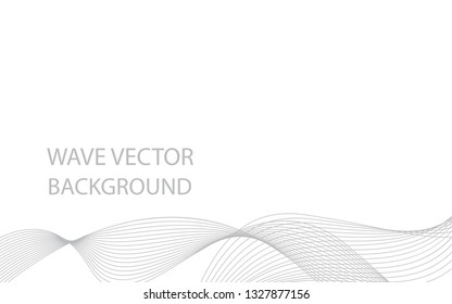 Abstract gray wave lines on white background. Can be used presentation, poster. Vector illustration.