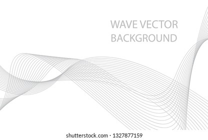 Abstract gray wave lines on white background. Can be used presentation, poster. Vector illustration.